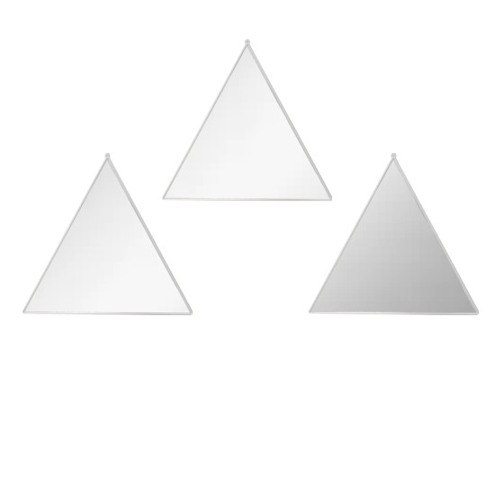 Set 3 Oglinzi Decorative, Naimeed D4606S, Argintiu, 24x1x23 cm