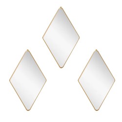 Set 3 Oglinzi Decorative, Naimeed D4607G, Auriu, 17x1x28 cm