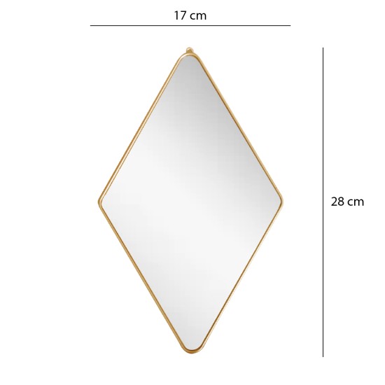 Set 3 Oglinzi Decorative, Naimeed D4607G, Auriu, 17x1x28 cm