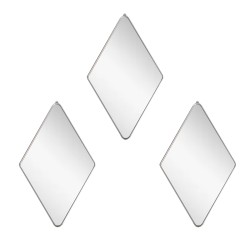 Set 3 Oglinzi Decorative, Naimeed D4607S, Argintiu, 17x1x28 cm
