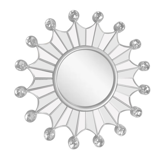 Oglinda Decorativa de Perete, Naimeed D4611S, Argintiu, ⌀45.5x2.5 cm