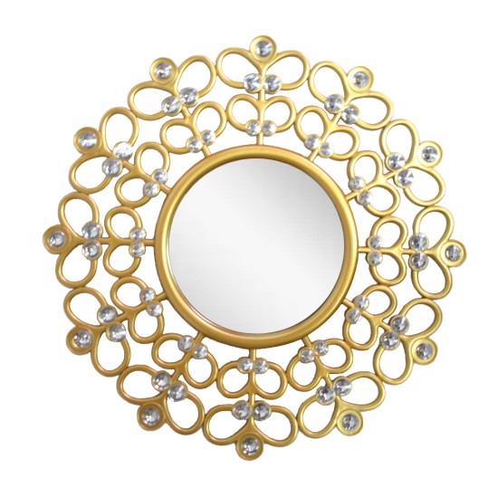 Oglinda Decorativa de Perete, Naimeed D4612G, Auriu, ⌀45x1 cm