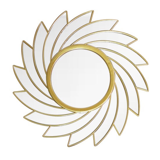 Oglinda Decorativa de Perete, Naimeed D4613G, Auriu, ⌀45x1 cm