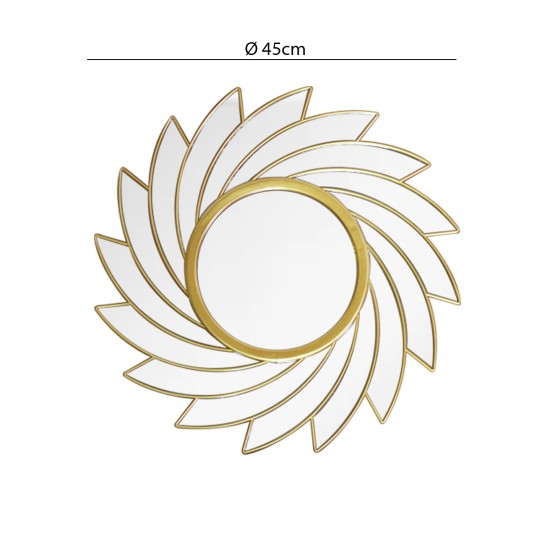 Oglinda Decorativa de Perete, Naimeed D4613G, Auriu, ⌀45x1 cm