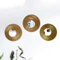 Set 3 Oglinzi Decorative de Perete, Naimeed D4622G, Auriu, ⌀25x1 cm