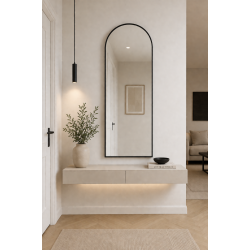 Oglinda Tip Arcada de Perete, Naimeed D7977, Rama din Aluminiu, 70x150cm, negru