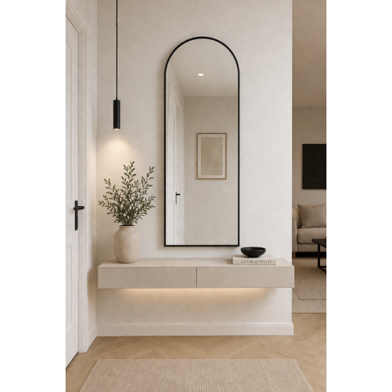 Oglinda Tip Arcada de Perete, Naimeed D7977, Rama din Aluminiu, 70x150cm, negru