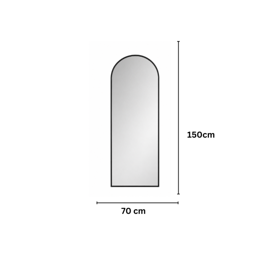 Oglinda Tip Arcada de Perete, Naimeed D7977, Rama din Aluminiu, 70x150cm, negru