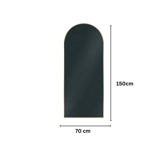 Oglinda Tip Arcada  de Perete, Naimeed D7979, Rama din Aluminiu, 70x150cm, auriu