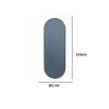 Oglinda Ovala de Perete, Naimeed D7980, Rama din Aluminiu, 60x170cm, auriu