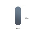Oglinda Ovala de Perete, Naimeed D7981, Rama din Aluminiu, 60x170cm, argintiu