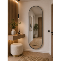 Oglinda Dreptunghiulara de Perete Naimeed D7982, Rama din Aluminiu, 60x170cm, negru