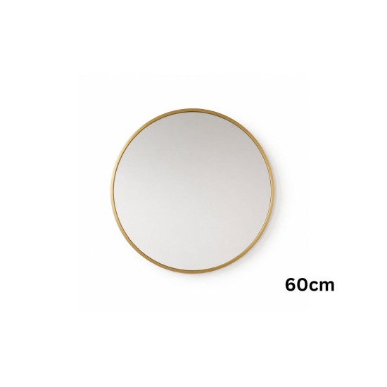 Oglinda de Perete, Naimeed D7983, Rama din Aluminiu, 60 cm, auriu