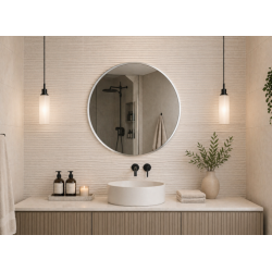 Oglinda de Perete, Naimeed D7987, Rama din Aluminiu, 80 cm,  argintiu