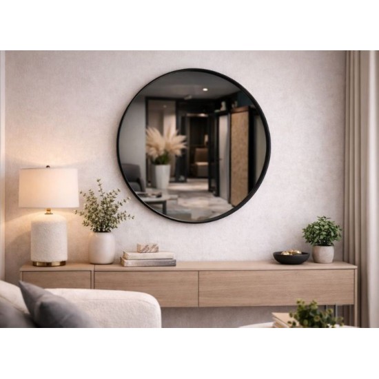 Oglinda de Perete, Naimeed D7988, Rama din Aluminiu, 80 cm, negru