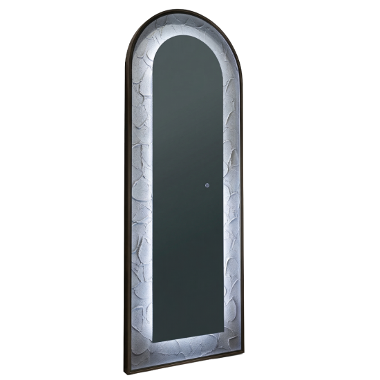 Oglinda LED de Perete Naimeed D7992, 3 Nuante de lumina, Touch, 60x160cm, auriu