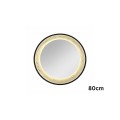 Oglinda LED de Perete, Naimeed D7997, Rama din Aluminiu  Negru, Insert Texturat, 3 Nuante de lumina, 80cm