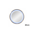 Oglinda LED de Perete, Naimeed D7998, Rama din Aluminiu Auriu, Insert Texturat, 3 Nuante de lumina, 80cm