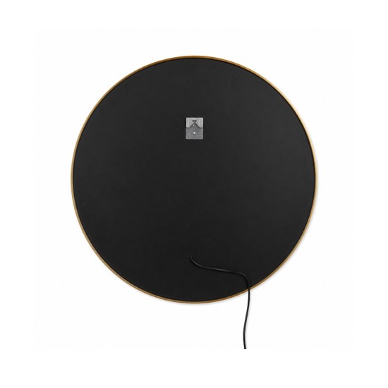 Oglinda LED de Perete, Naimeed D7997, Rama din Aluminiu  Negru, Insert Texturat, 3 Nuante de lumina, 80cm