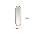 Oglinda LED de Perete, Naimeed D8002, Design Arcuit, 3  Nuante de lumina, Touch, 60x160 cm