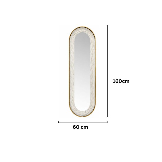 Oglinda LED de Perete, Naimeed D8002, Design Arcuit, 3  Nuante de lumina, Touch, 60x160 cm