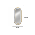 Oglinda LED de Perete, Naimeed D8001, Design Arcuit, 3  Nuante de lumina, Touch, 60x160 cm
