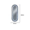 Oglinda LED de Perete, Naimeed D8005, Design Arcuit, 3  Nuante de lumina, Touch, 60x160 cm