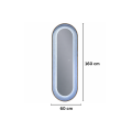 Oglinda LED de Perete, Naimeed D8006, Design Arcuit, 3  Nuante de lumina, Touch, 60x160 cm