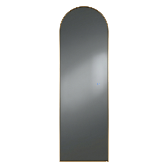 Oglinda Dreptunghiulara de Perete sau de podea cu suport, Naimeed D8008, Rama din Aluminiu, 60x180cm, auriu