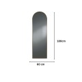 Oglinda Dreptunghiulara de Perete sau de podea cu suport, Naimeed D8008, Rama din Aluminiu, 60x180cm, auriu