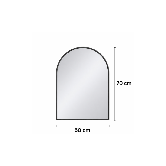 Oglinda tip arcada de Perete, Naimeed D8009, Rama din Aluminiu, 50x70cm, negru