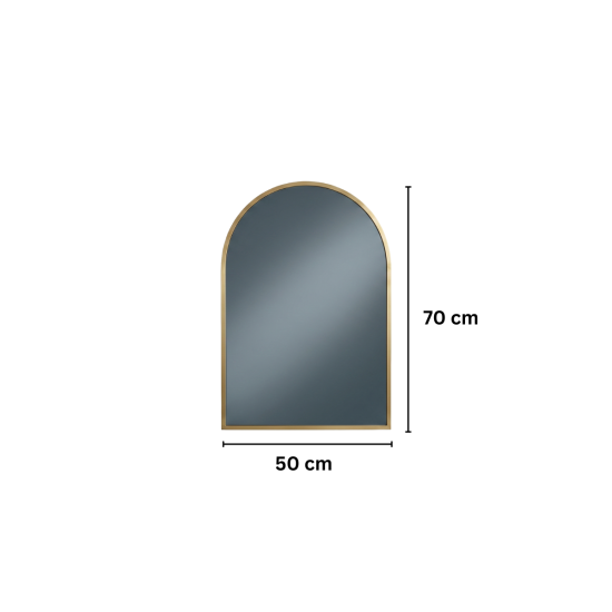 Oglinda tip arcada de Perete, Naimeed D8010, Rama din Aluminiu, 50x70cm, auriu