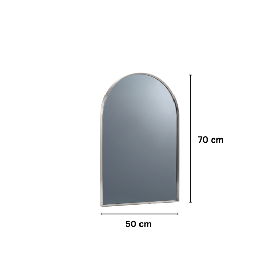 Oglinda tip arcada de Perete, Naimeed D8011, Rama din Aluminiu, 50x70cm, argintiu