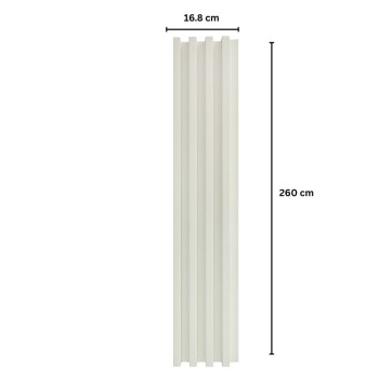 Panou decorativ riflaj WPC, montaj rapid, rezistenta ridicata, Naimeed D7536, 260x16.8x2.3cm, crem deschis