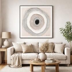 Tablou Decorativ, vopsea in ulei pe panza, Naimeed D7952, relief 3D piatra naturala, montat pe rama dubla din lemn, 102x102x4 cm