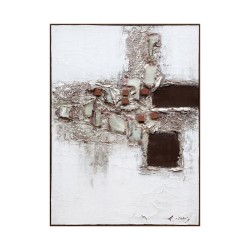 Tablou decorativ, 3D relief polimer, Naimeed D7954, montat pe suport rigid si rama exterioara din lemn, 90x120x4cm