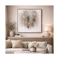 Tablou decorativ, 3D piatra naturala, Naimeed D7955, montat pe suport rigid si rama exterioara din lemn, 90x120x4cm