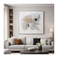 Tablou decorativ, efect 3D piatra naturala, Naimeed D7962, montat pe rama dubla din lemn, 100x100x4cm