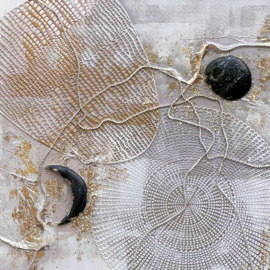 Tablou decorativ, efect 3D piatra naturala, Naimeed D7962, montat pe rama dubla din lemn, 100x100x4cm