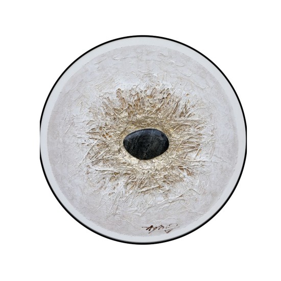 Tablou decorativ, 3D relief polimer, Naimeed D7964, montat pe suport rigid si rama exterioara din lemn, 80cm