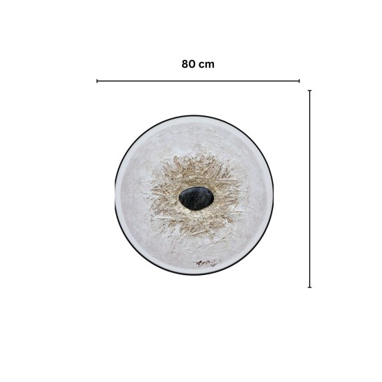 Tablou decorativ, 3D relief polimer, Naimeed D7964, montat pe suport rigid si rama exterioara din lemn, 80cm