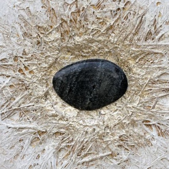 Tablou decorativ, 3D relief polimer, Naimeed D7964, montat pe suport rigid si rama exterioara din lemn, 80cm