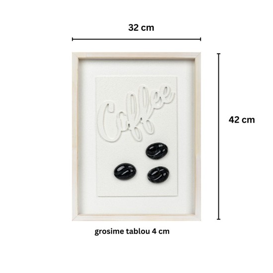 Tablou decorativ, efect 3D piatra naturala, Naimeed D7967, montat pe rama dubla din lemn, 32x42x4cm