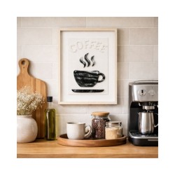 Tablou decorativ, 3D piatra naturala, Naimeed D7968, montat pe suport rigid si rama exterioara din lemn, 32x42x4cm