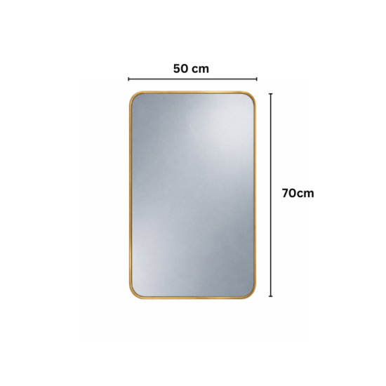 Oglinda Dreptunghiulara de Perete, Naimeed D7972, Rama din Aluminiu, 50x70cm, gold