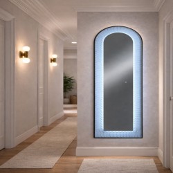 Oglinda LED de Perete Naimeed D7991, 3 Nuante de lumina, Touch, 60x120cm, negru 