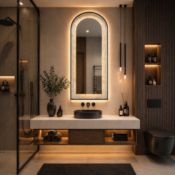 Oglinda LED de Perete, Naimeed D7993, Design Arcuit Premium, Touch, 60x120cm