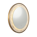 Oglinda LED de Perete, Naimeed D7995, Rama din Aluminiu, Insert Texturat, 3 Nuante de lumina, 80cm, Auriu