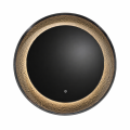 Oglinda LED de Perete, Naimeed D7999, Insert Texturat, 3 Nuante de lumina, Rama din Aluminiu, 80cm, negru