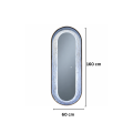 Oglinda LED de Perete, Naimeed D8001, Design Arcuit, 3  Nuante de lumina, Touch, 60x160 cm